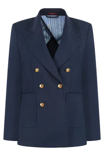 Gucci Cotton Double-breasted Blazer In Blue