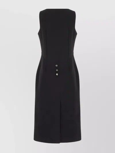 Gucci Cotton Dress With Back Slit And Button Detailing