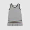 Gucci Cotton Dress With Web In Grey