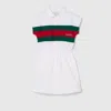 Gucci Kids' Cotton Dress With Web In White