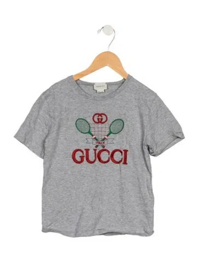 Pre-owned Gucci Kids' Cotton Embroidered T-shirt In Grey