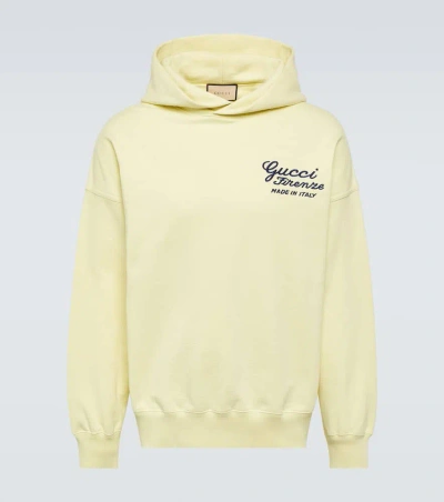 Gucci Cotton Felt Hoodie In Yellow