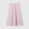 Gucci Striped Fil Coupé Cotton Midi Skirt In Pink