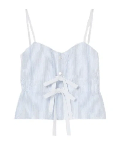 Gucci Cotton Fil Coupé Top In Blue