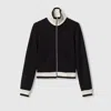 Gucci Cotton Fleece Zip Jacket In Black