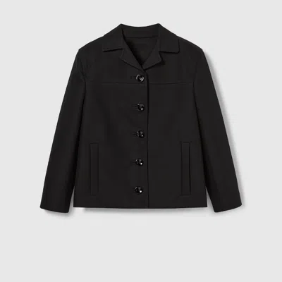 Gucci Cotton Gabardine 3/4 Sleeve Jacket In Black