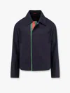 Gucci Signature Web Embossed Gabardine Jacket In Blue