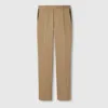 Gucci Web-detail Tailored Trousers In Beige