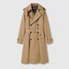 Gucci Cotton Gabardine Trench Coat In Burgundy