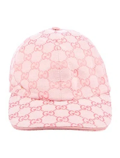 Pre-owned Gucci Cotton Gg Baseball Cap In Pink