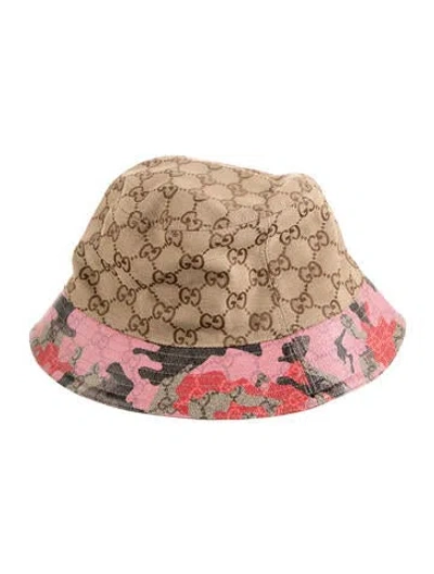 Pre-owned Gucci Cotton Gg Logo Fisherman Hat W/tags In Neutrals