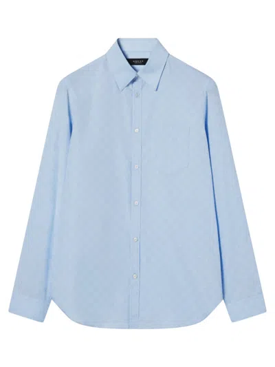 Gucci -inspired Baby Blue Cotton Gg Shirt For Men