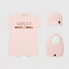 Gucci Babies' Cotton Gift Set With  Logo In Pink