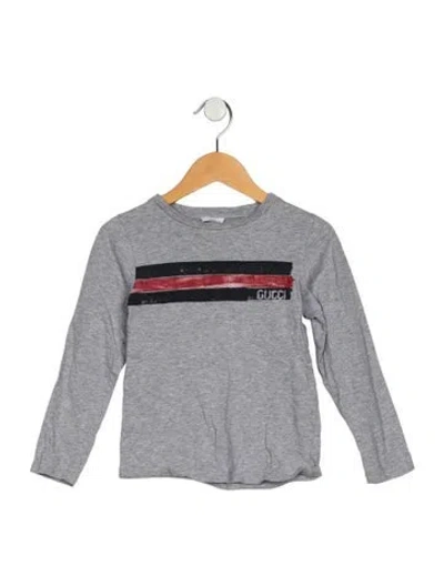 Pre-owned Gucci Babies' Cotton Graphic Long Sleeve Shirt In Grey
