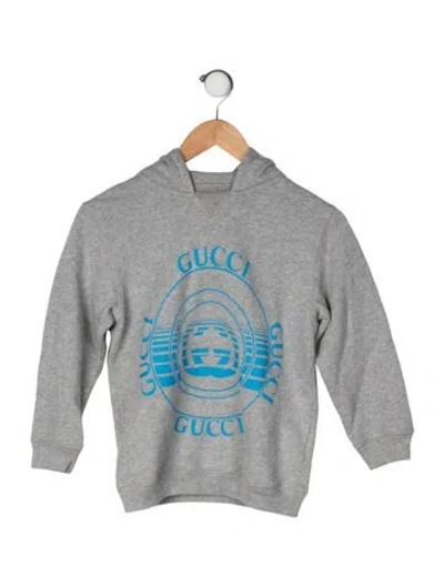 Pre-owned Gucci Kids' Cotton Graphic Print Sweatshirt In Blue/grey