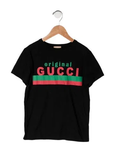 Pre-owned Gucci Kids' Cotton Graphic Print T Shirt In Black