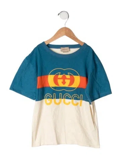 Pre-owned Gucci Kids' Cotton Graphic Print T Shirt In Neutrals