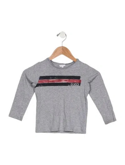 Pre-owned Gucci Babies' Cotton Grey Graphic Casual Long Sleeve T-shirt In Gray