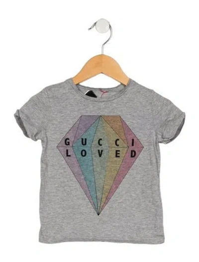 Pre-owned Gucci Babies' Cotton Grey Graphic Short Sleeve T-shirt In Gray