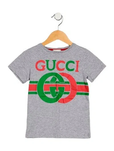 Pre-owned Gucci Babies' Cotton Grey T-shirt With Branding Logo On Front