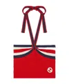Gucci Knit Cotton Blend Halter Top In Red