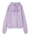 Gucci Cotton Hooded Sweatshirt With Logo In Purple