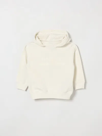 Gucci Kids'  Cotton Hoodie For Boys With Tone-on-tone Logo And Ribbed Cuffs In Neutral