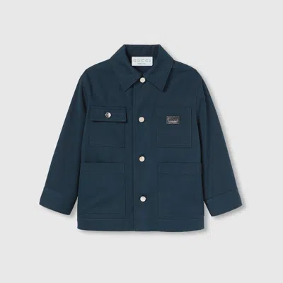 Gucci Kids' Cotton Jacket In Blue