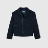 Gucci Cotton Jacket With Web In Blue