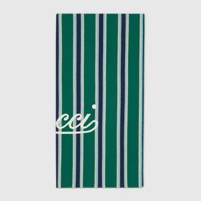 GUCCI GUCCI COTTON JACQUARD BEACH BLANKET