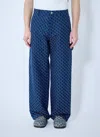 Gucci Cotton Jacquard Pant With Gg Shadow In Blue