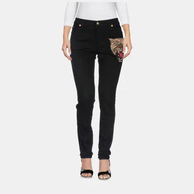 Pre-owned Gucci Cotton Jeans 27 In Black