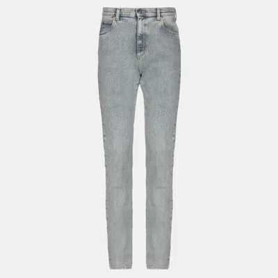 Pre-owned Gucci Cotton Jeans 31 In Grey