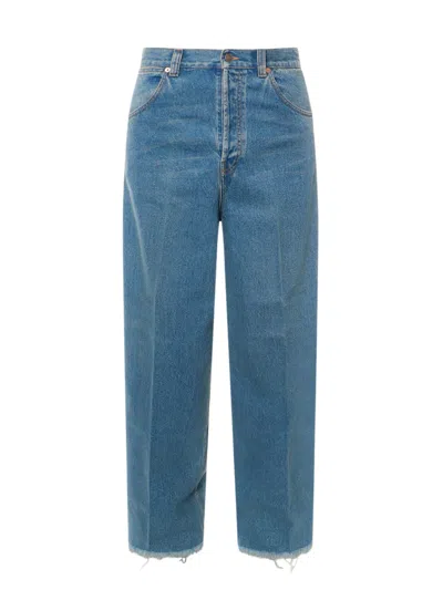 Gucci Cotton Jeans With Maxi Pockets In Blue