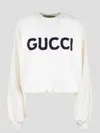 Gucci Logo-embroidery Cotton Sweatshirt In White