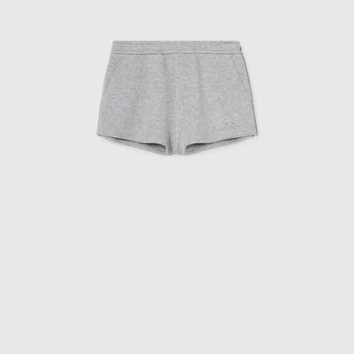 Gucci Cotton Jersey Embossed Shorts In Gray