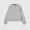 Gucci Gg Cotton Jersey Crop Sweatshirt In Grey