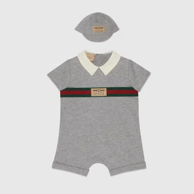 Gucci Babies' Cotton Jersey Gift Set In Grey