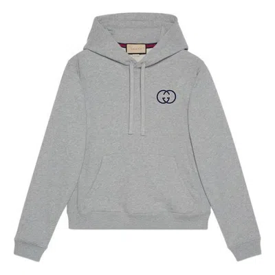 Gucci Cotton Jersey Hooded Sweatshirt 'grey' In Gray