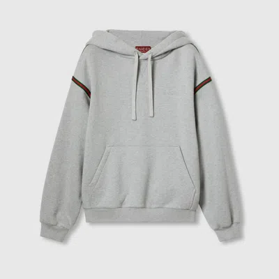 Gucci Cotton Jersey Hooded Sweatshirt In Grey