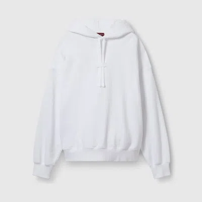 Gucci Cotton Jersey Hooded Sweatshirt In White