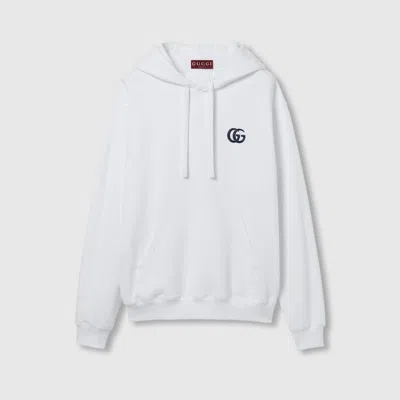 Gucci Cotton Jersey Hooded Sweatshirt With Embroidery In White