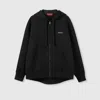 Gucci Cotton Jersey Hooded Zip Sweatshirt In Black