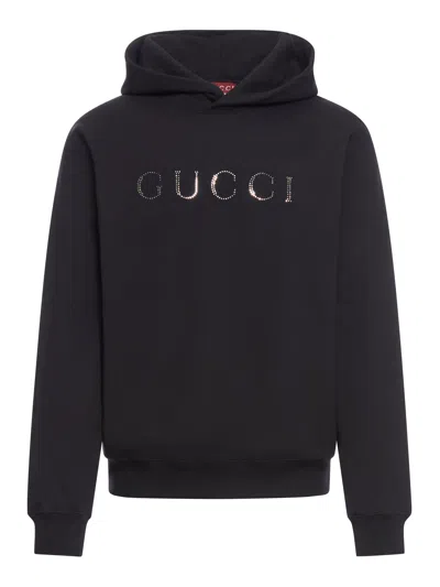 Gucci Cotton Jersey Hooded Sweatshirt In Black