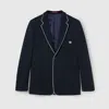 Gucci Cotton Jersey Jacket With Embroidery In Blue
