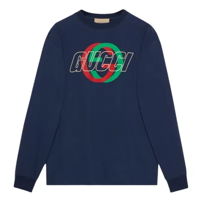 Gucci Cotton Jersey Long Sleeve T-shirt 'dark Blue'