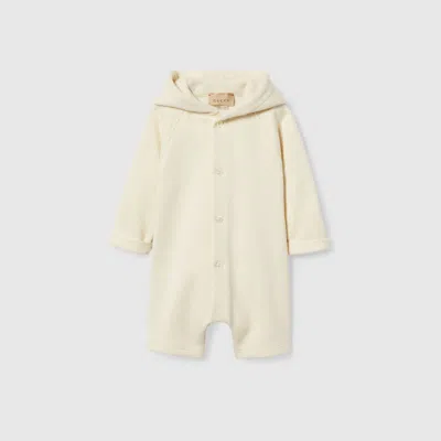 Gucci Babies' Cotton Jersey One Piece In White