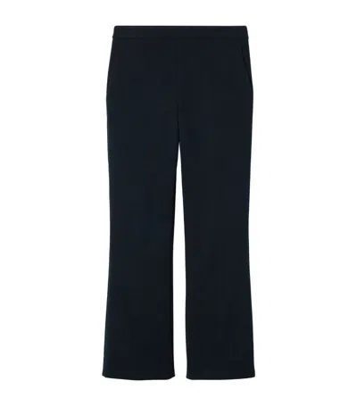 Gucci Cotton Jersey Pleated Trousers In Blue