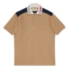 Gucci Cotton Jersey Polo Shirt 'camel' In Brown