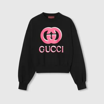 Gucci Printed Cotton Jersey Sweatshirt In Black